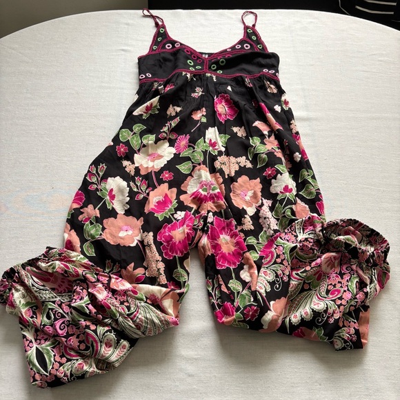 Anthropologie Butterfly Print Jumpsuit Balloon Leg Wide Leg Black S - Picture 5 of 13